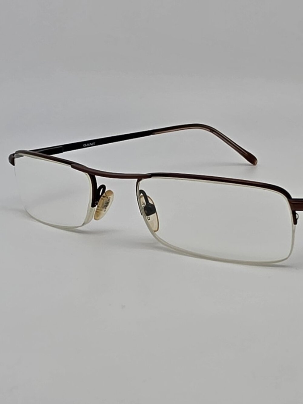 Gant G Mark Satin Bronze on Black Semi-Rimless Eyeglasses Frame w Flexhinge 50mm